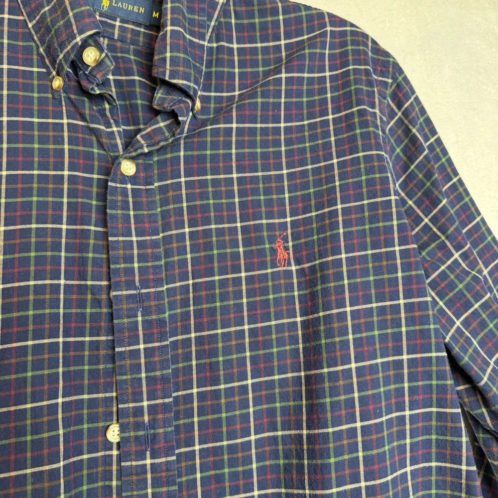 POLO RALPH‎ LAUREN Long Sleeve Button Up Shirt  Plaid Medium Pony RN 41381